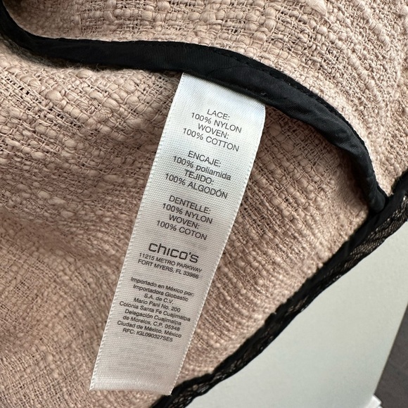 Chico’s Black Lace-Embellished Jacket 3/4 sleeves Chicos size 3 Women’s XL - Picture 8 of 8